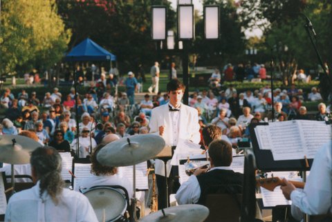 Conducting the Blue Pacific Swing Band